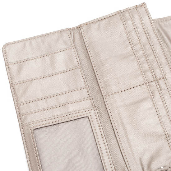 Portefeuilles Kipling Money Land Metallic Snap Wallet Beige | FR 1038MQ